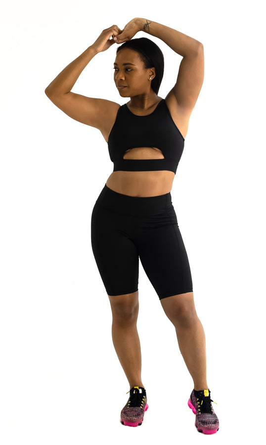 Peek-A-Boo Sports Bra and Shorts Set – Alpha Woman Activewear